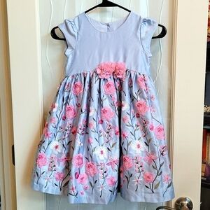 Laura Ashley Floral Embroidered Girls Dress